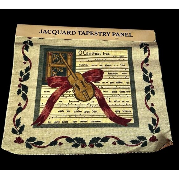 Old Greensborough Craft Co Christmas Violin Jacquard Tapestry Panel - French Hor - Picture 3 of 7